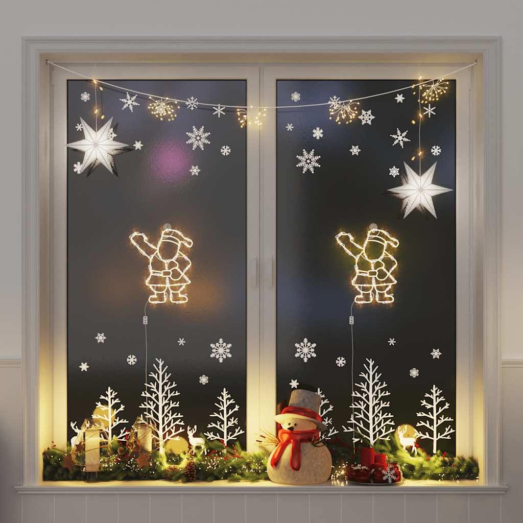 Luci di Natale Babbo Natale 2 pz 35 LED Bianco Caldo