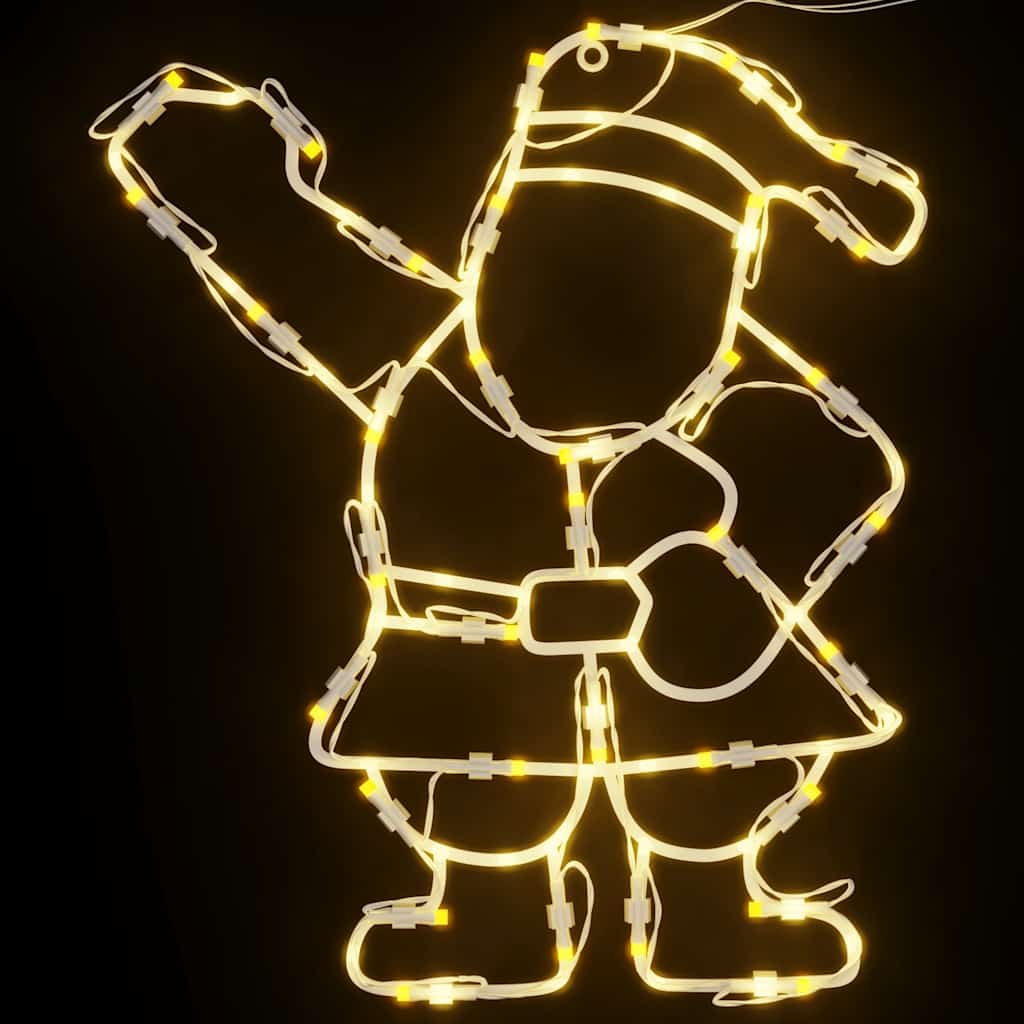 Luci di Natale Babbo Natale 2 pz 35 LED Bianco Caldo