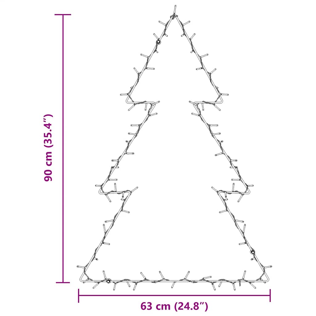Luci di Natale Albero di Natale Silhouette 115 LED Bianco Caldo