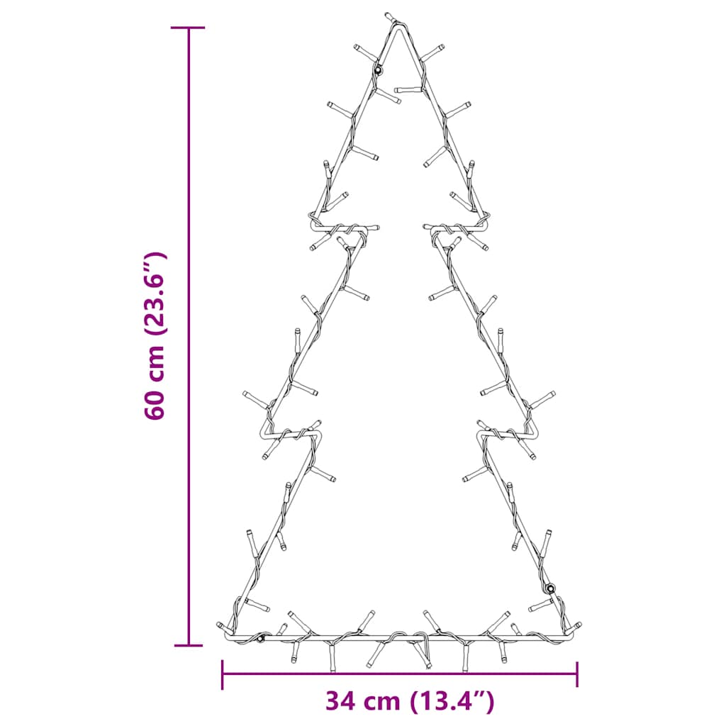 Luci di Natale Albero di Natale Silhouette 80 LED Bianco Caldo