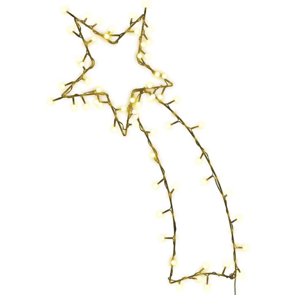 Luci di Natale Stella Cadente Silhouette 80 LED Bianco Caldo
