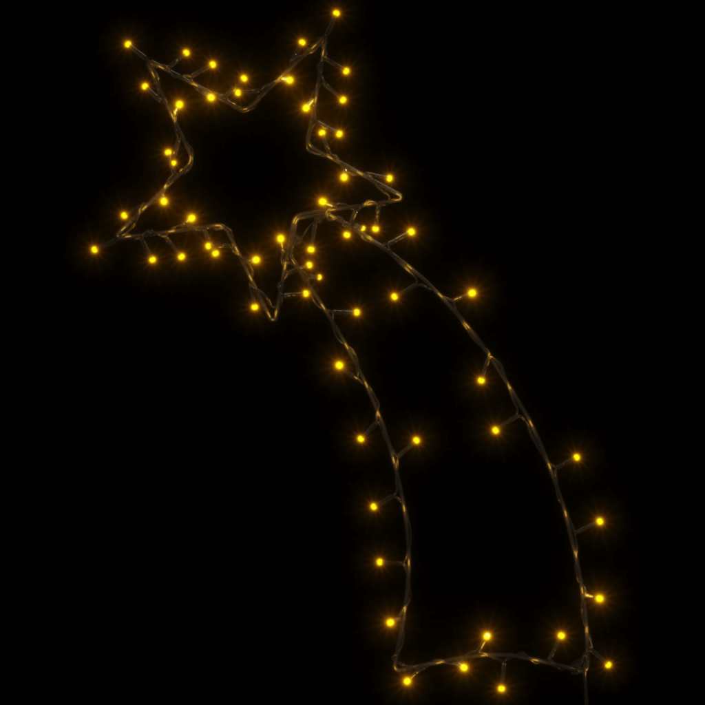 Luci di Natale Stella Cadente Silhouette 80 LED Bianco Caldo