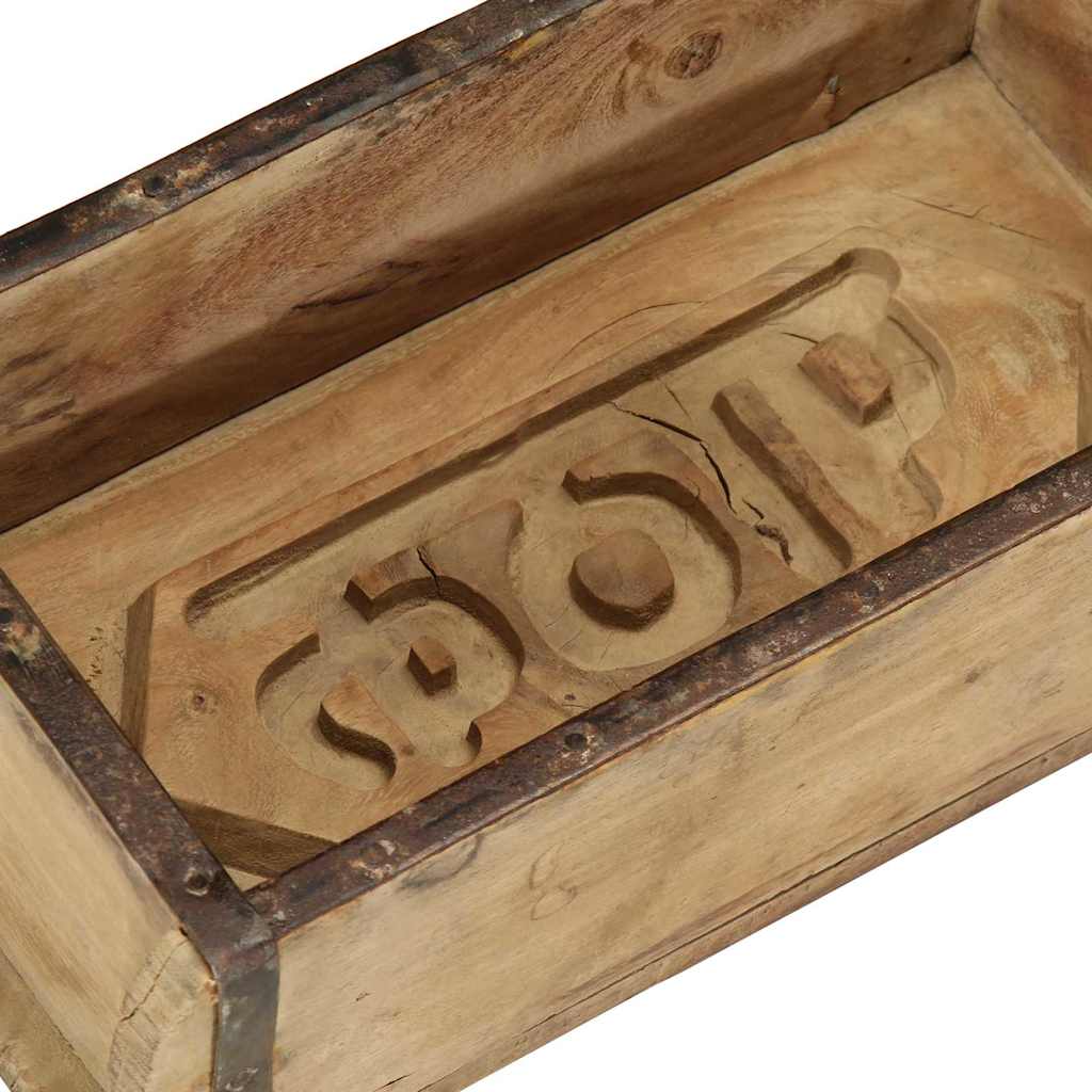 Vassoio 4 pz Marrone 30 x 15 x 9 cm Legno Recuperato Massello
