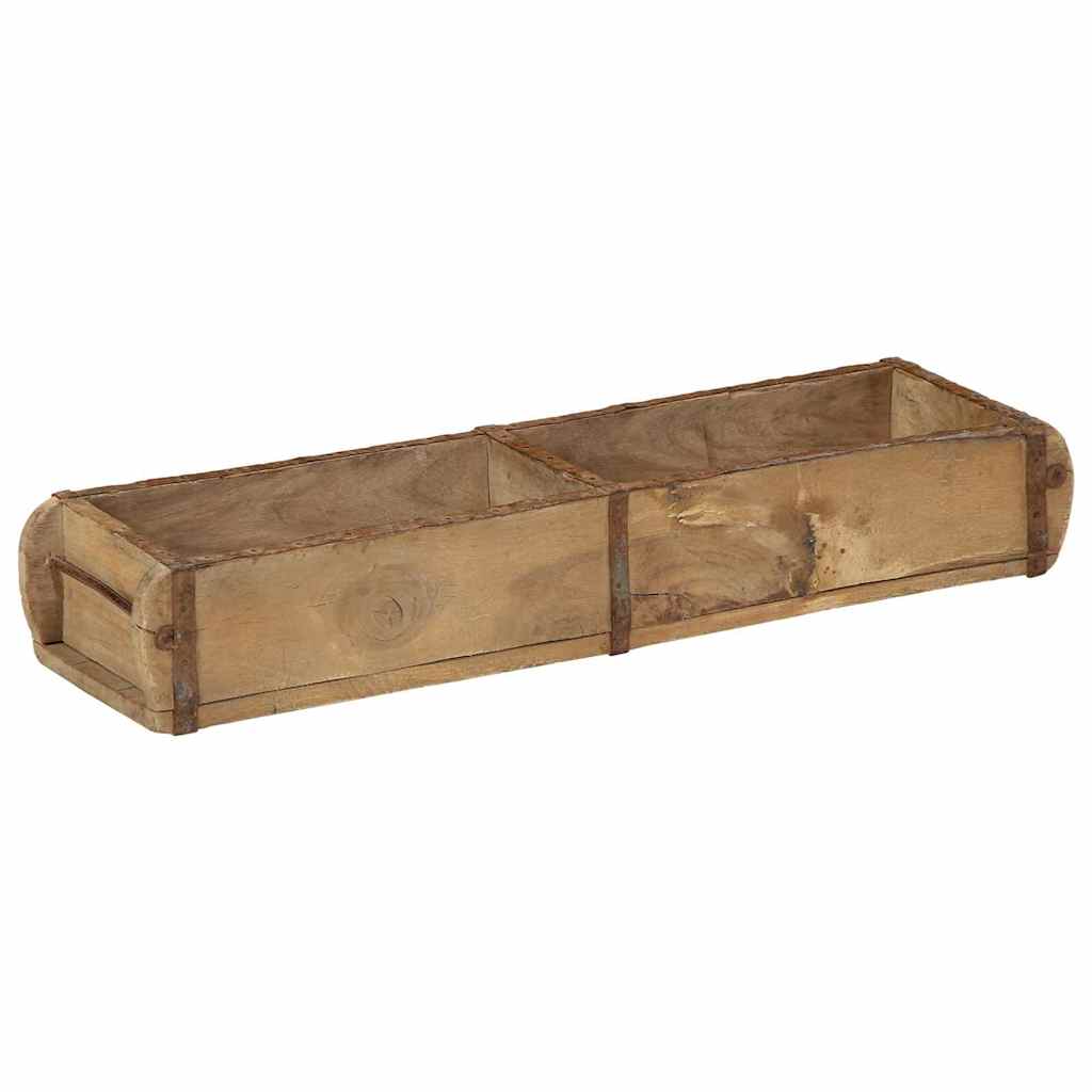 Vassoio 4 pz Marrone 57 x 15 x 9 cm Legno Recuperato Massello