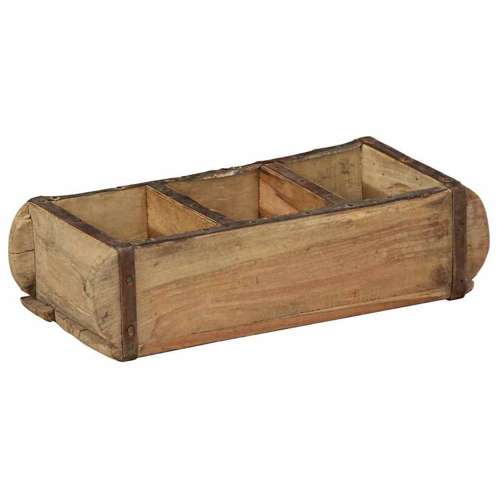 Vassoio 4 pz Marrone 30 x 14 x 9 cm Legno Recuperato Massello