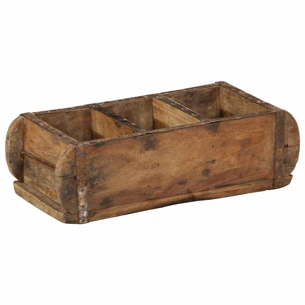Vassoio 4 pz Marrone 30 x 14 x 9 cm Legno Recuperato Massello