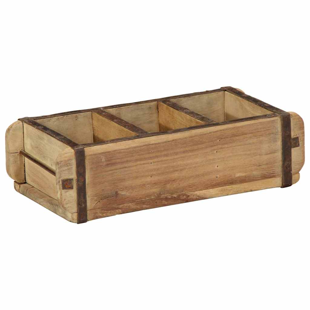 Vassoio 4 pz Marrone 30 x 14 x 9 cm Legno Recuperato Massello