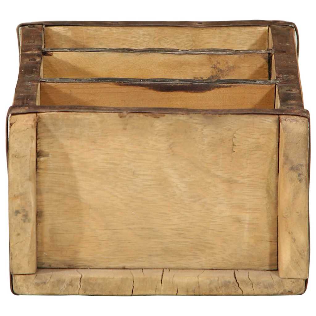 Vassoio 4 pz Marrone 30 x 14 x 9 cm Legno Recuperato Massello