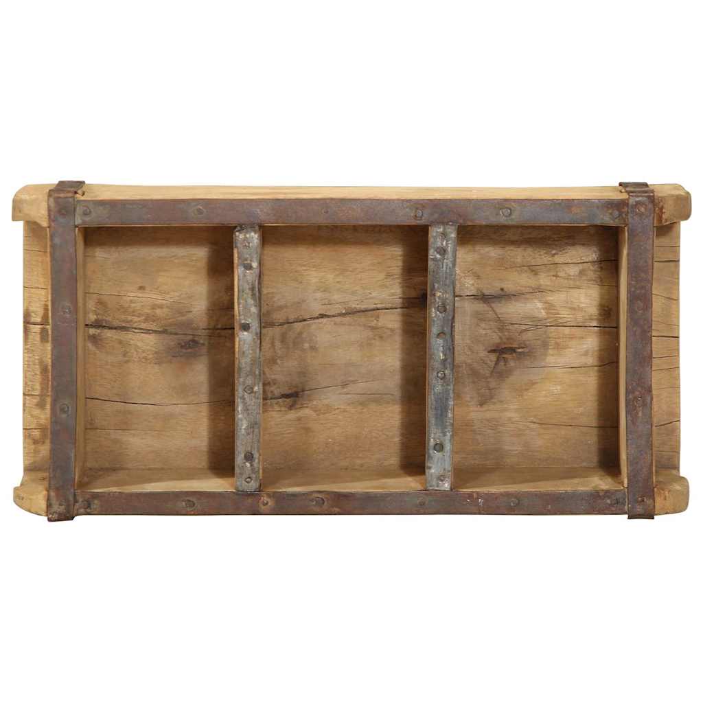 Vassoio 4 pz Marrone 30 x 14 x 9 cm Legno Recuperato Massello