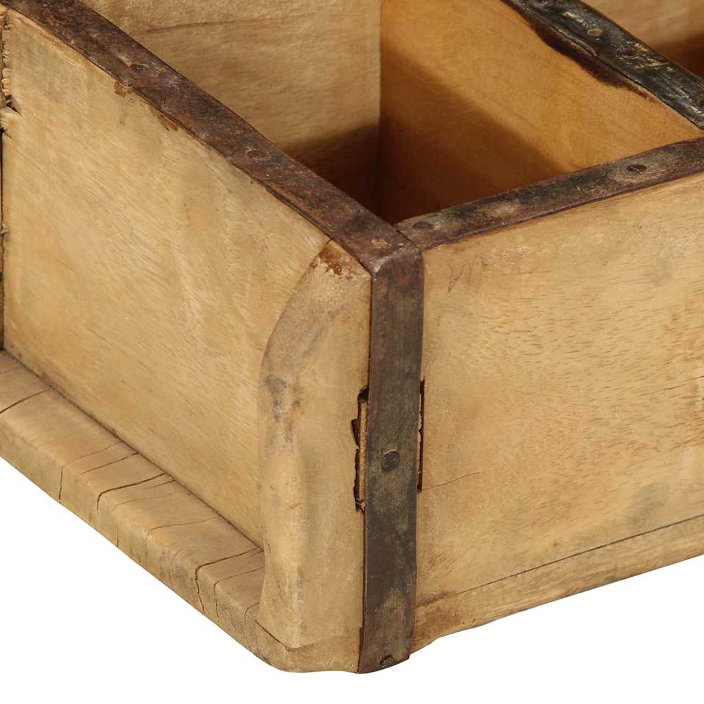 Vassoio 4 pz Marrone 30 x 14 x 9 cm Legno Recuperato Massello