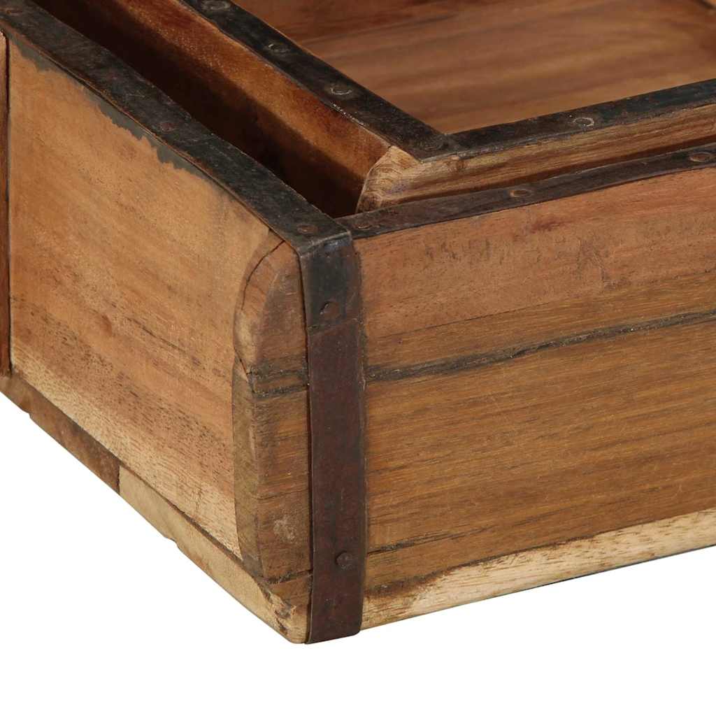 Vassoio 2 pz Marrone 29 x 31 x 10 cm Legno Recuperato Massello