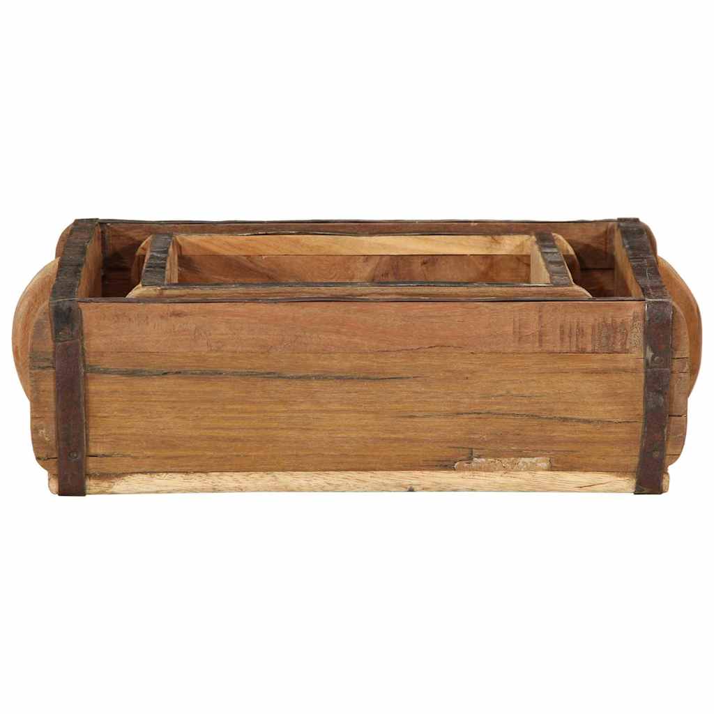 Vassoio 2 pz Marrone 29 x 31 x 10 cm Legno Recuperato Massello