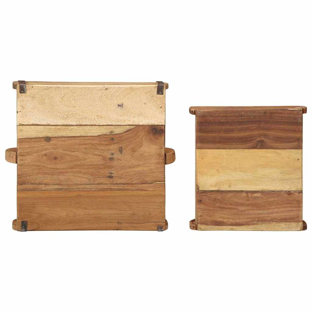 Vassoio 2 pz Marrone 29 x 31 x 10 cm Legno Recuperato Massello