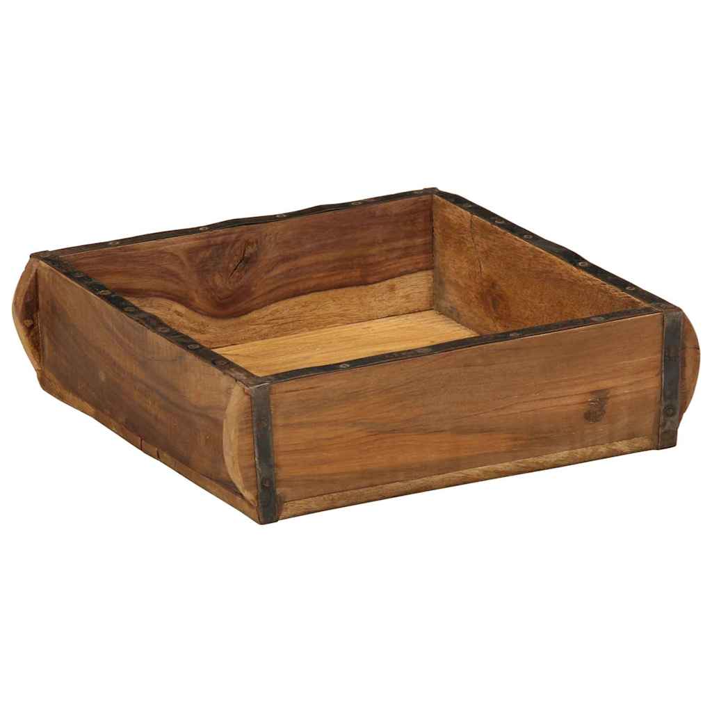 Vassoio Marrone 29 x 31 x 10 cm Legno Recuperato Massello