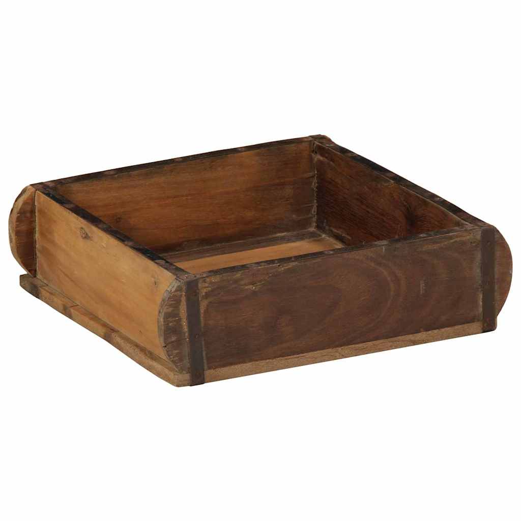 Vassoio Marrone 29 x 31 x 10 cm Legno Recuperato Massello