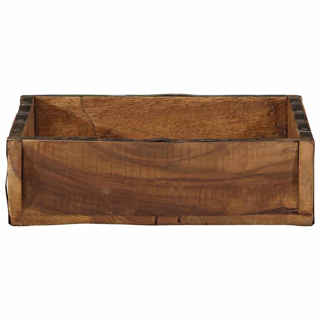 Vassoio Marrone 29 x 31 x 10 cm Legno Recuperato Massello