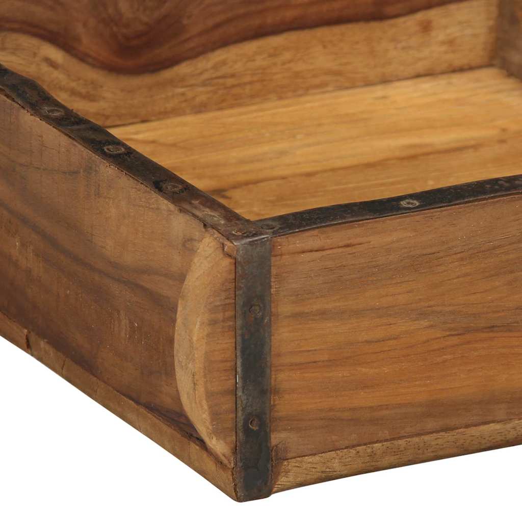 Vassoio Marrone 29 x 31 x 10 cm Legno Recuperato Massello