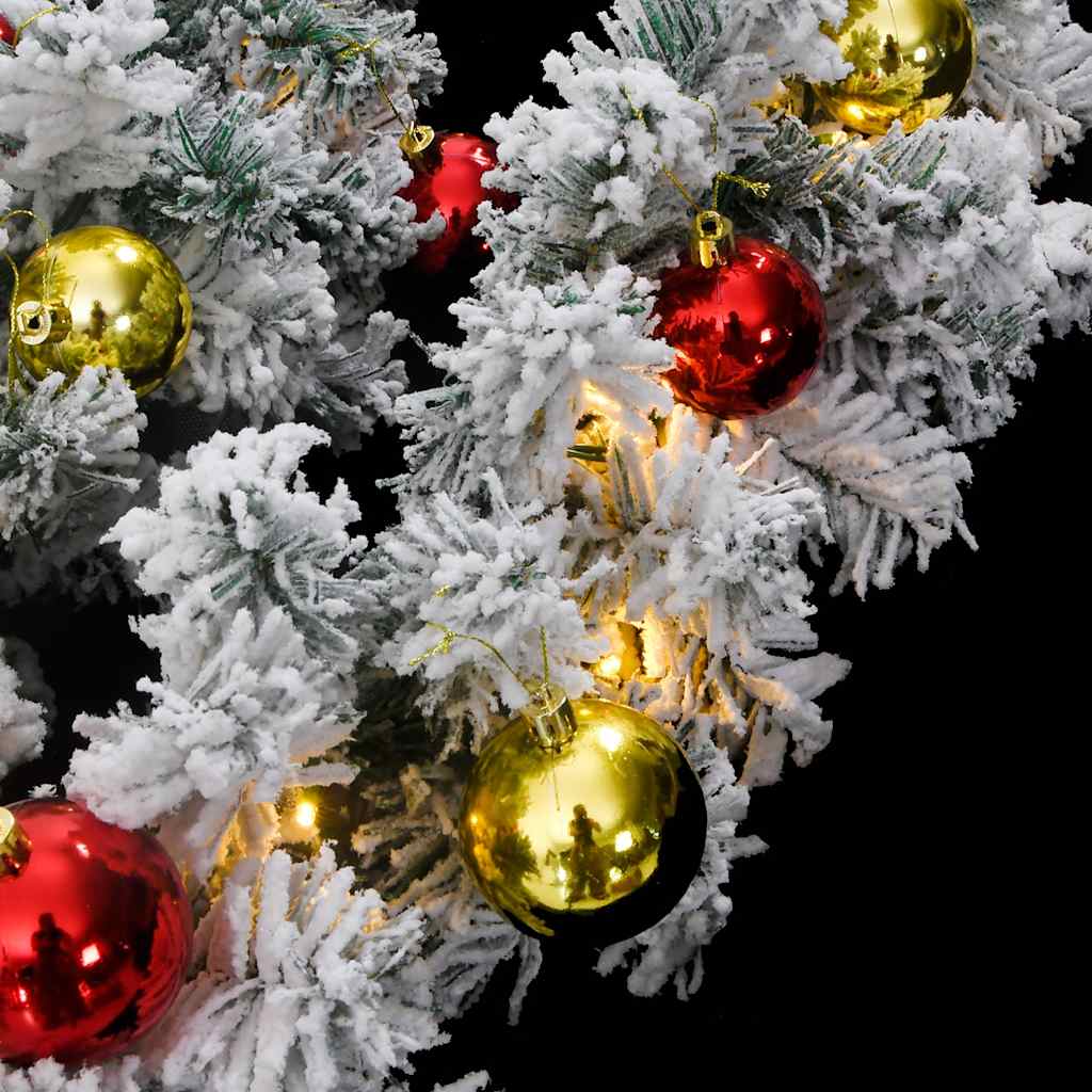 Ghirlanda di Natale con Palline e Luci LED Verde 20 m PVC