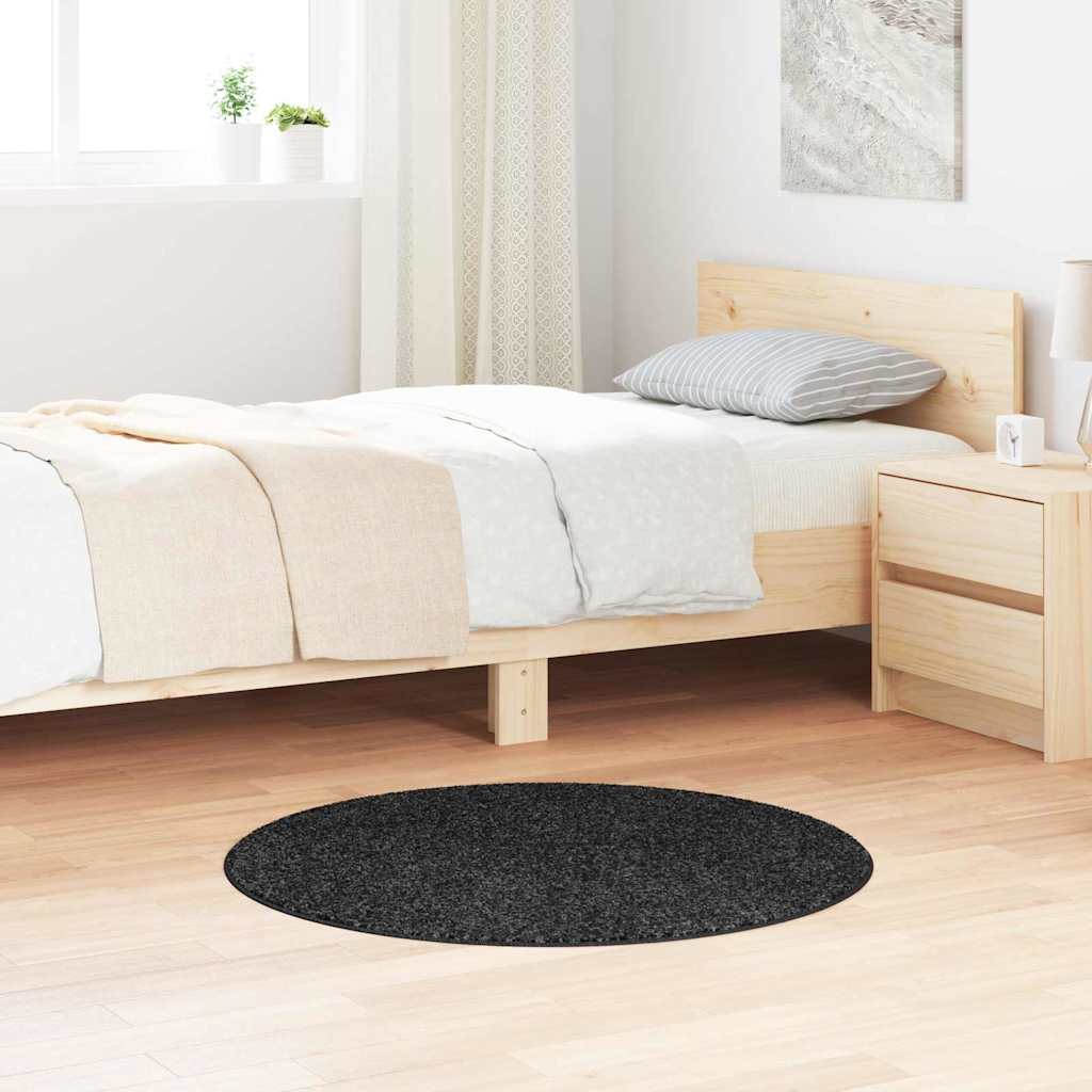 Tappeto Shaggy Antiscivolo Grigio Scuro 90 x 90 cm PP