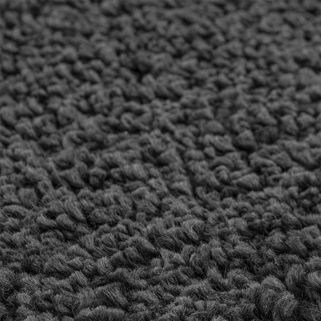 Tappeto Shaggy Antiscivolo Grigio Scuro 90 x 90 cm PP