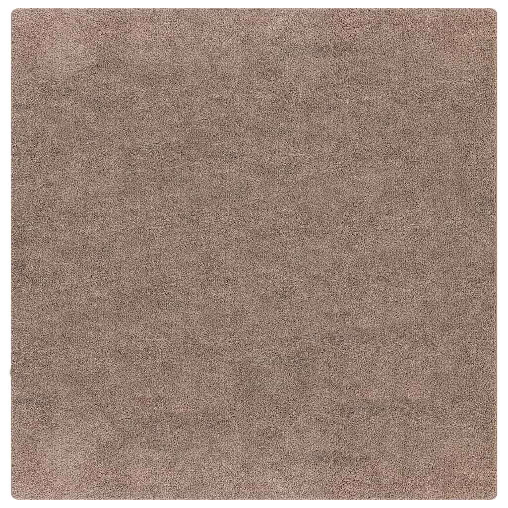 Tappeto Shaggy Antiscivolo Marrone 160 x 160 cm PP