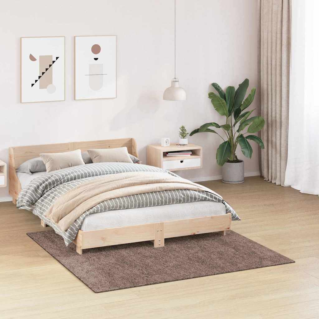 Tappeto Shaggy Antiscivolo Marrone 160 x 160 cm PP