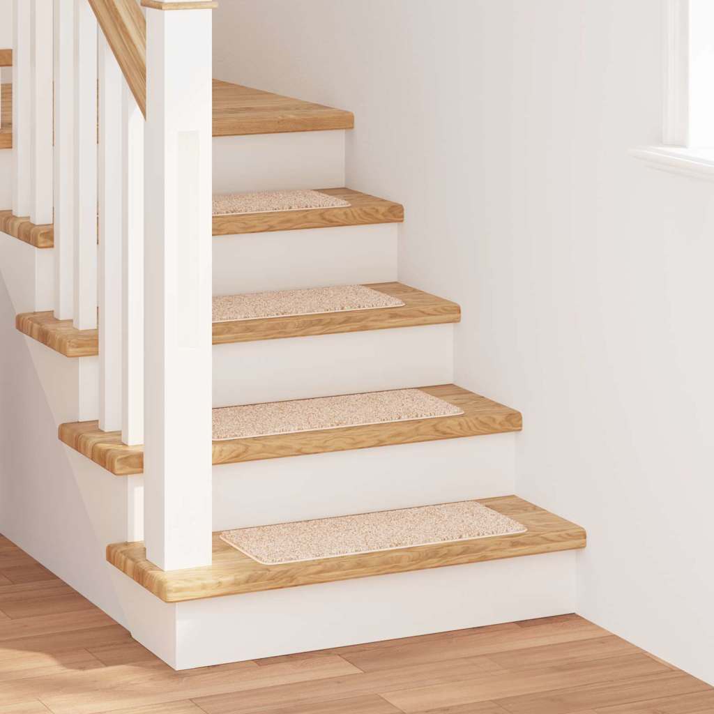 Tappetini Antiscivolo per Scale 15 pz 60 x 25 cm Crema PP