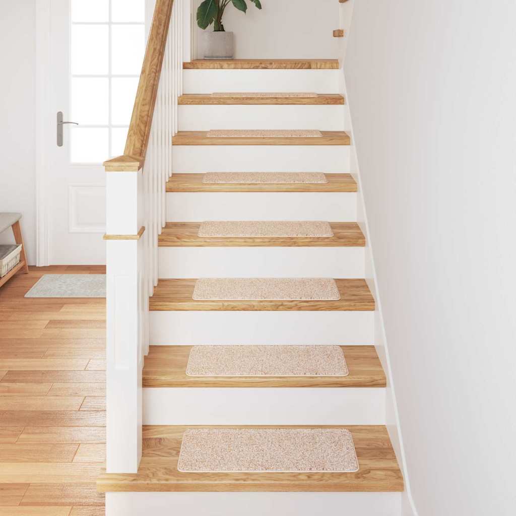 Tappetini Antiscivolo per Scale 15 pz 60 x 25 cm Crema PP