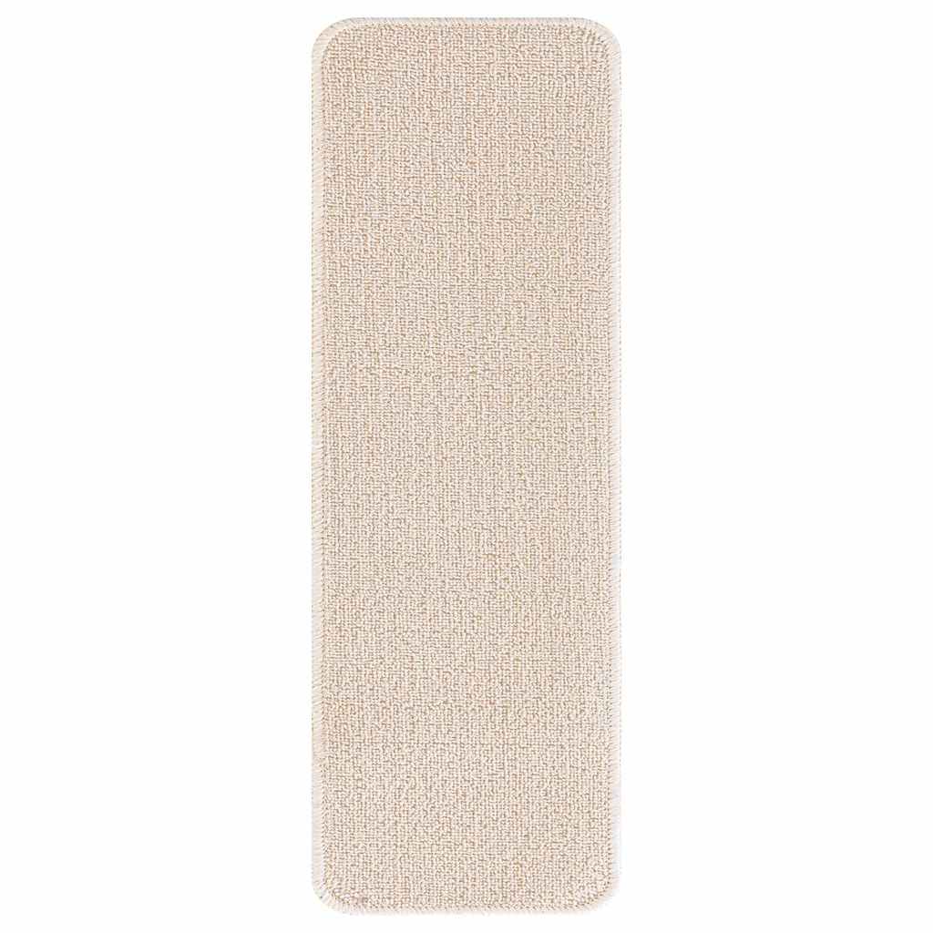 Tappetini Antiscivolo per Scale 15 pz 60 x 25 cm Crema PP