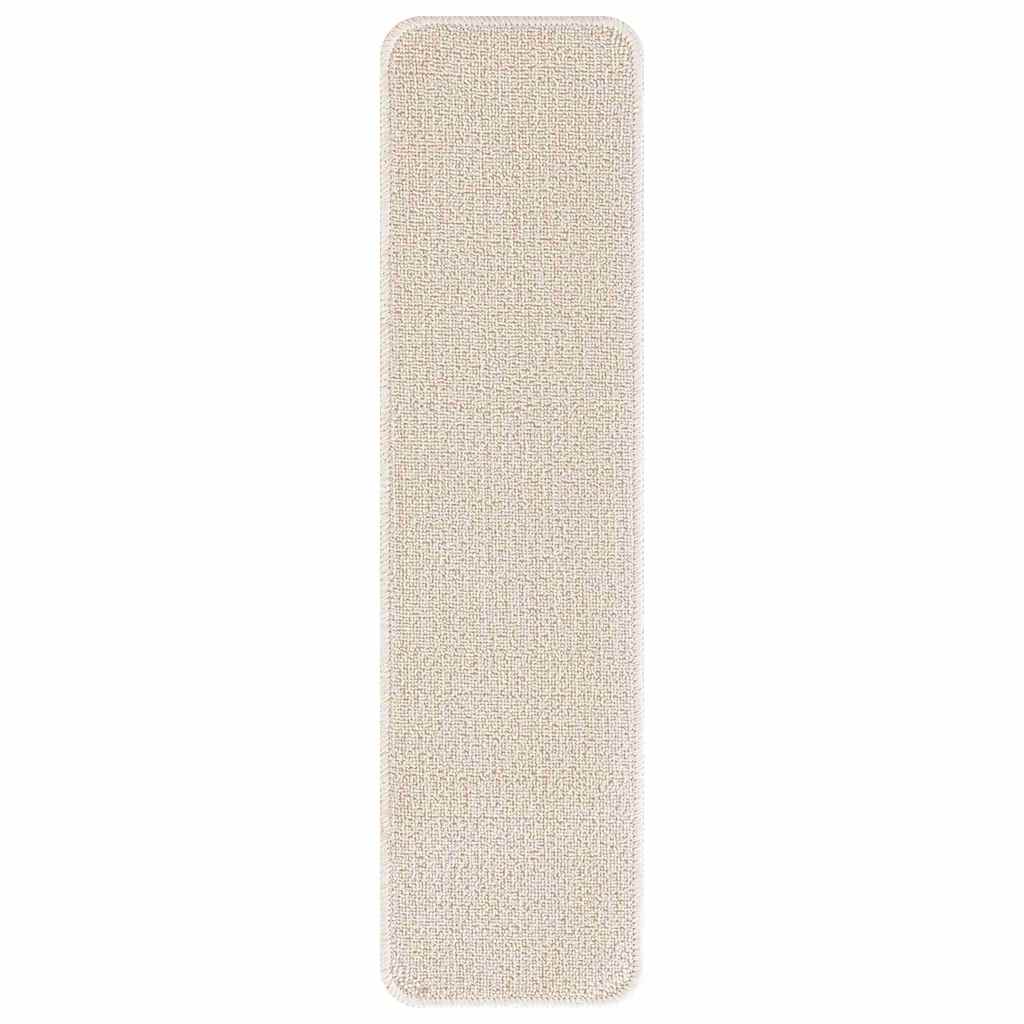 Tappetini Antiscivolo per Scale 15 pz 75 x 20 cm Crema PP