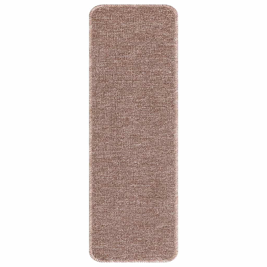Tappetini Antiscivolo per Scale 15 pz 60 x 25 cm Marrone chiaro