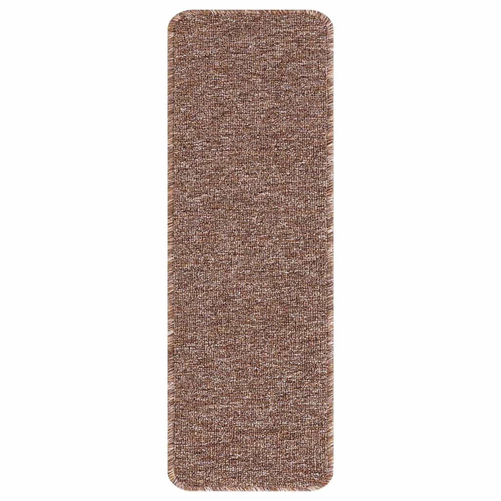 Tappetini Antiscivolo per Scale 15 pz 60 x 25 cm Marrone PP