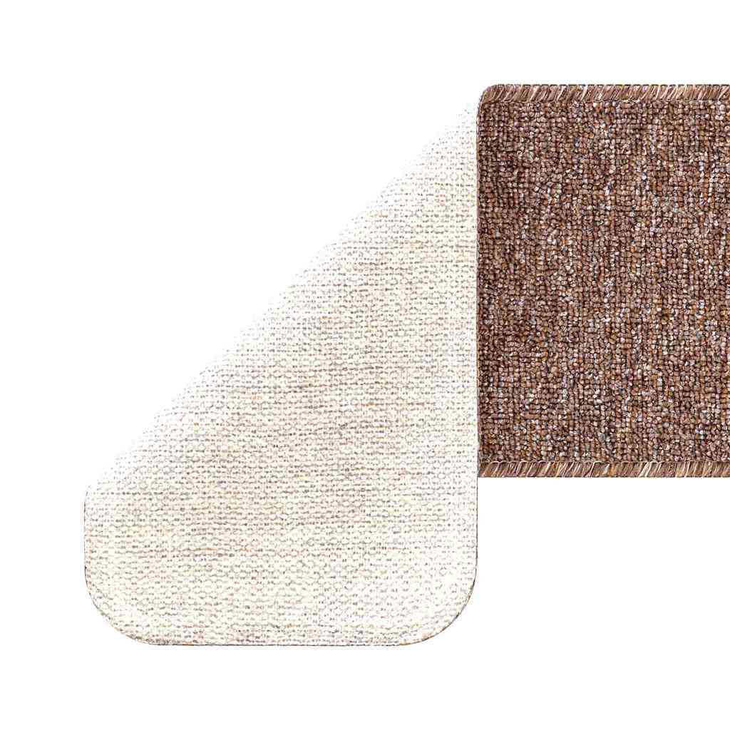 Tappetini Antiscivolo per Scale 15 pz 75 x 20 cm Marrone PP