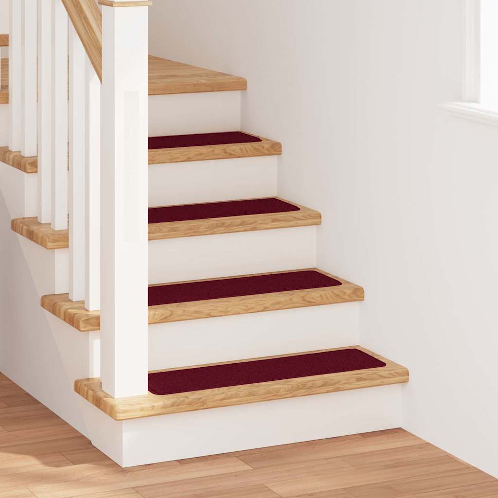 Tappetini Antiscivolo per Scale 15 pz 75 x 20 cm Bordò PP