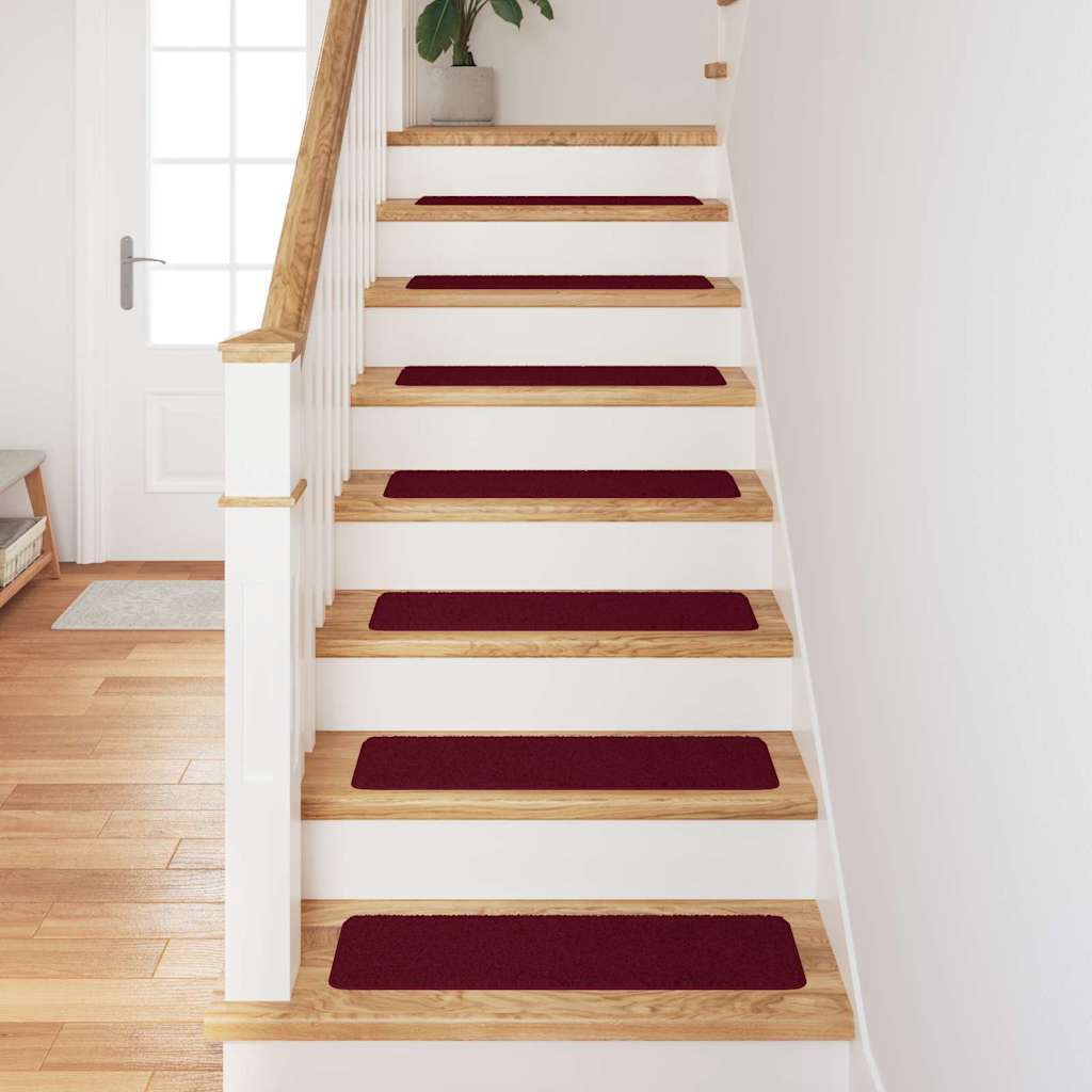 Tappetini Antiscivolo per Scale 15 pz 75 x 20 cm Bordò PP