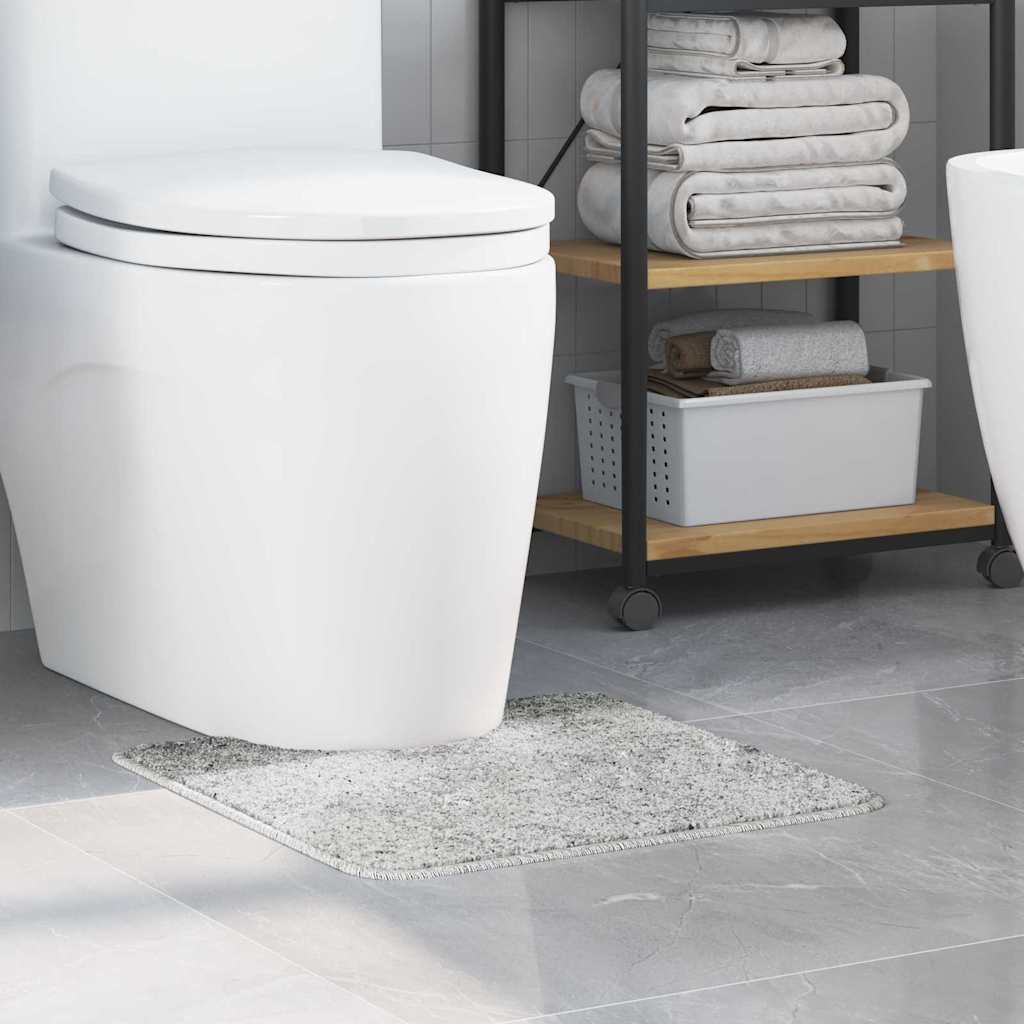 Tappeto Antiscivolo per Bagno con Taglio per Toilette Grigio PP