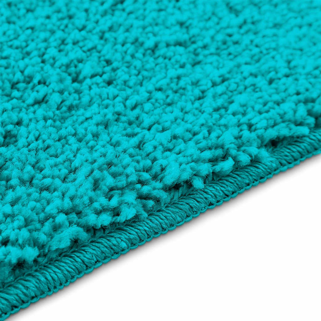 Tappeto Antiscivolo per Bagno con Taglio per Toilette Turchese