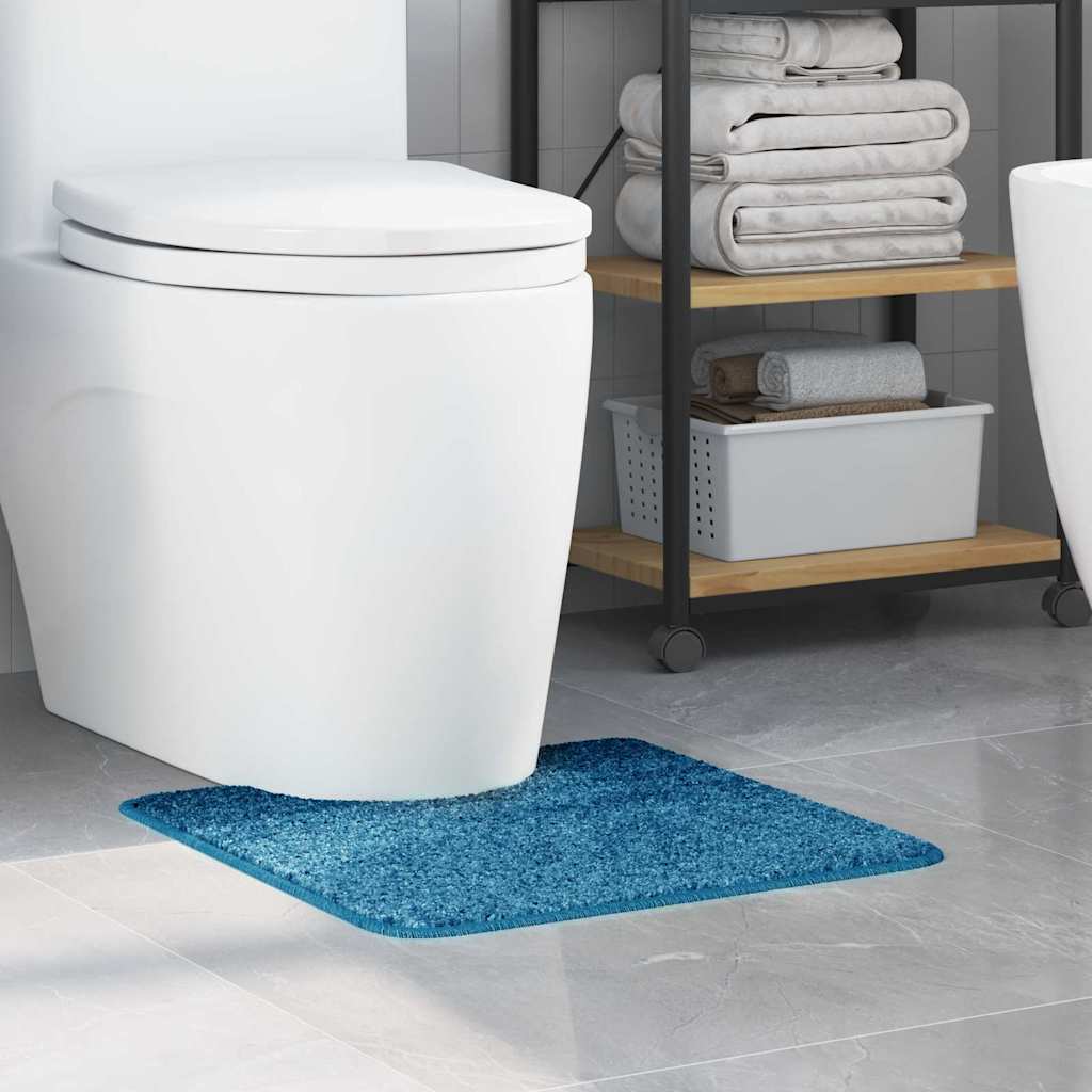 Tappeto Antiscivolo per Bagno con Taglio per Toilette Blu PP