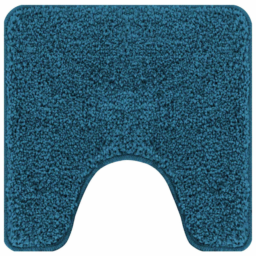 Tappeto Antiscivolo per Bagno con Taglio per Toilette Blu PP