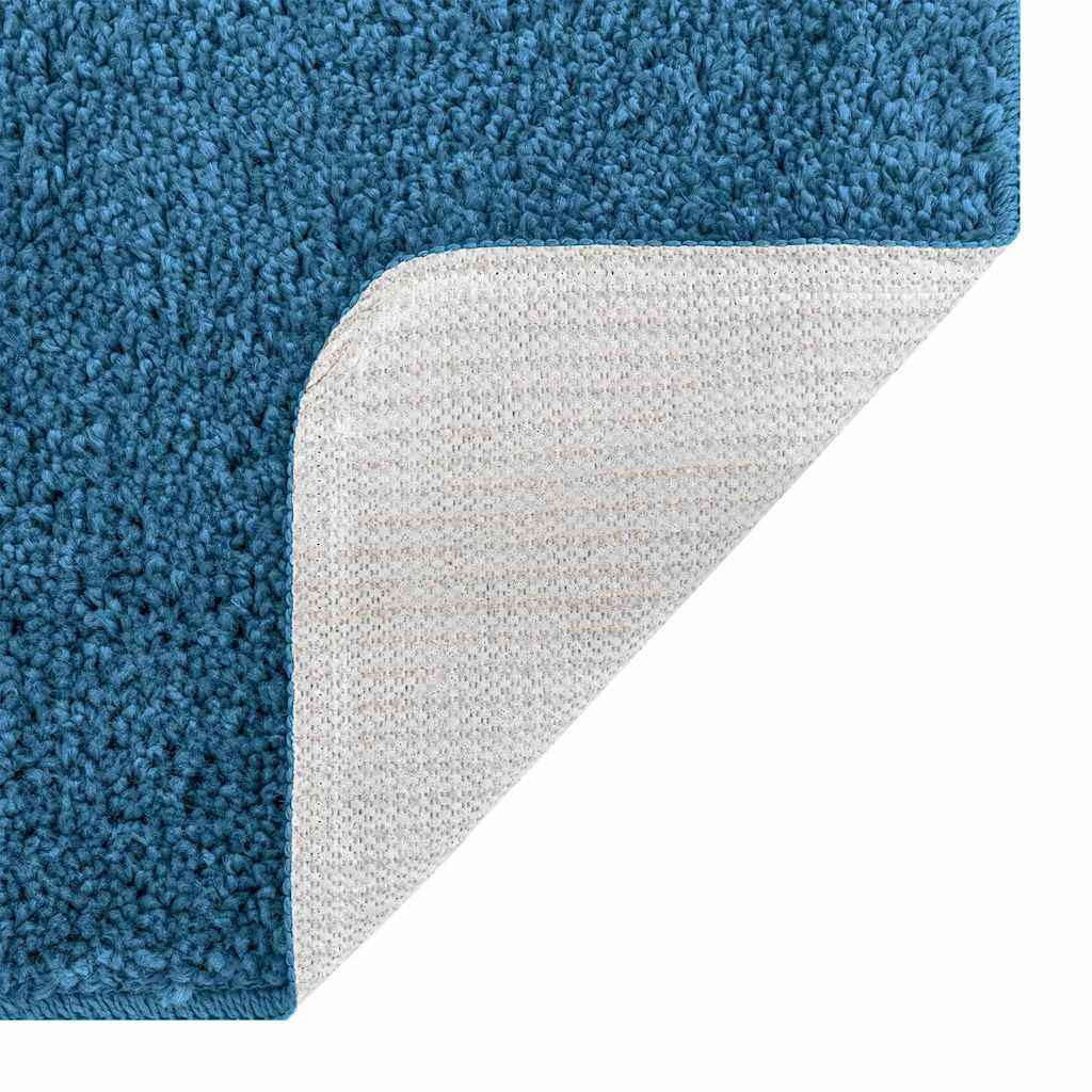 Tappeto Antiscivolo per Bagno con Taglio per Toilette Blu PP