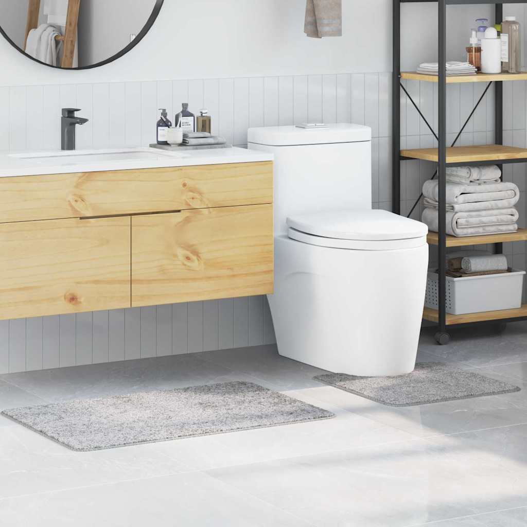 Set di tappetini antiscivolo per il bagno 2 pz Grigio PP