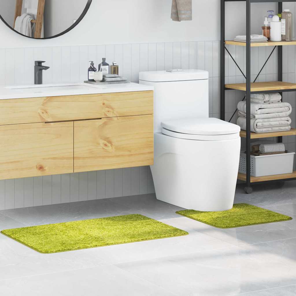Set di tappetini antiscivolo per il bagno 2 pz Verde 50 x 50 cm