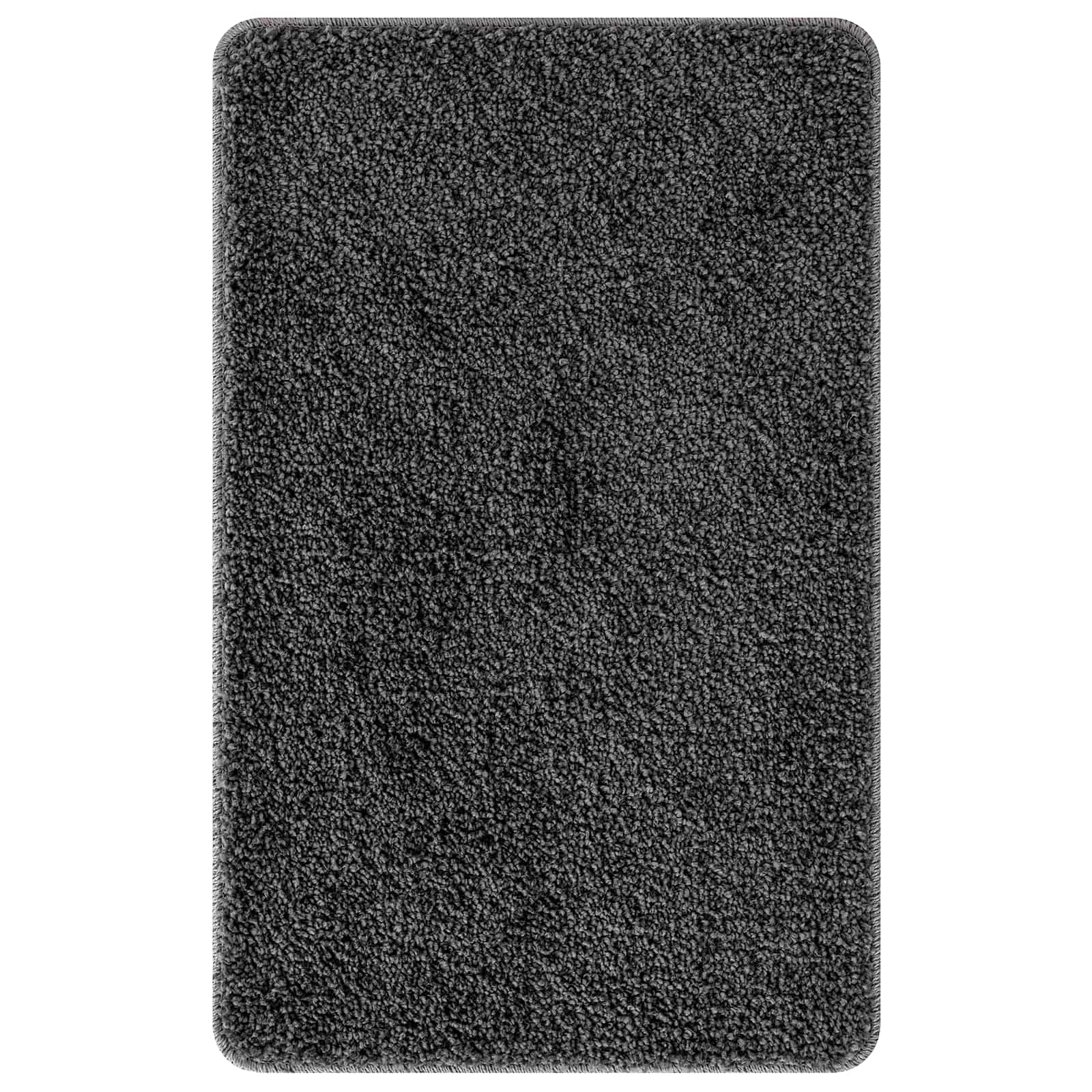 Set di tappetini antiscivolo per il bagno 3 pz Grigio scuro PP