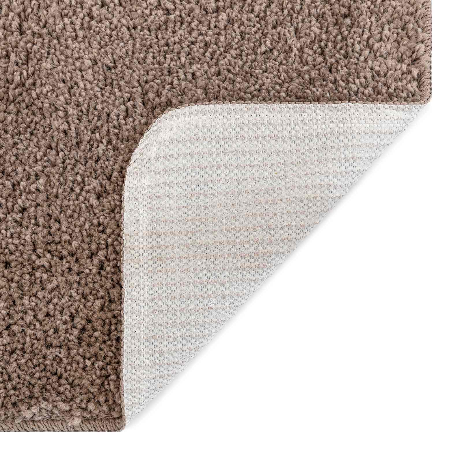 Set di tappetini antiscivolo per il bagno 3 pz Marrone PP