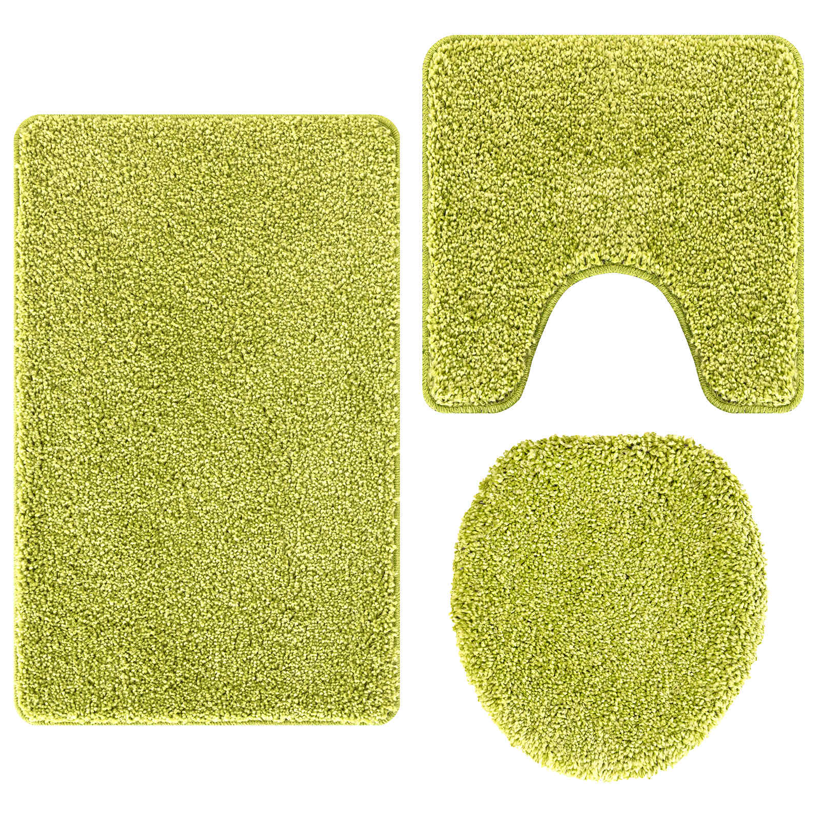 Set di tappetini antiscivolo per il bagno 3 pz Verde 50 x 80 cm