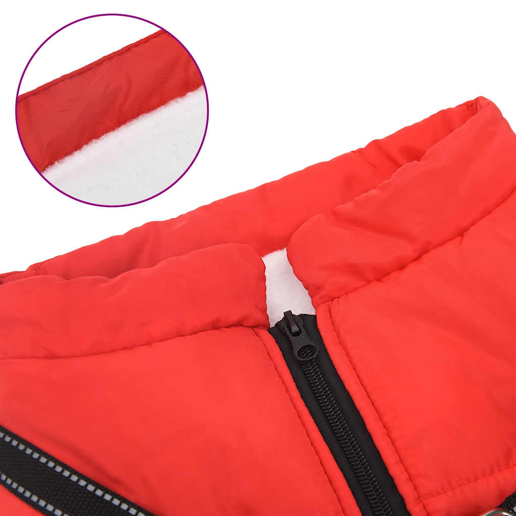 Cappotto Cani Imbracatura Impermeabile Riflettente Rosso L48