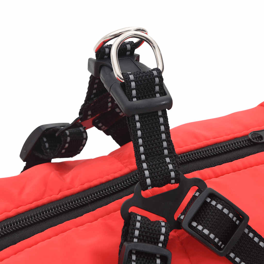 Cappotto Cani Imbracatura Impermeabile Riflettente Rosso L48