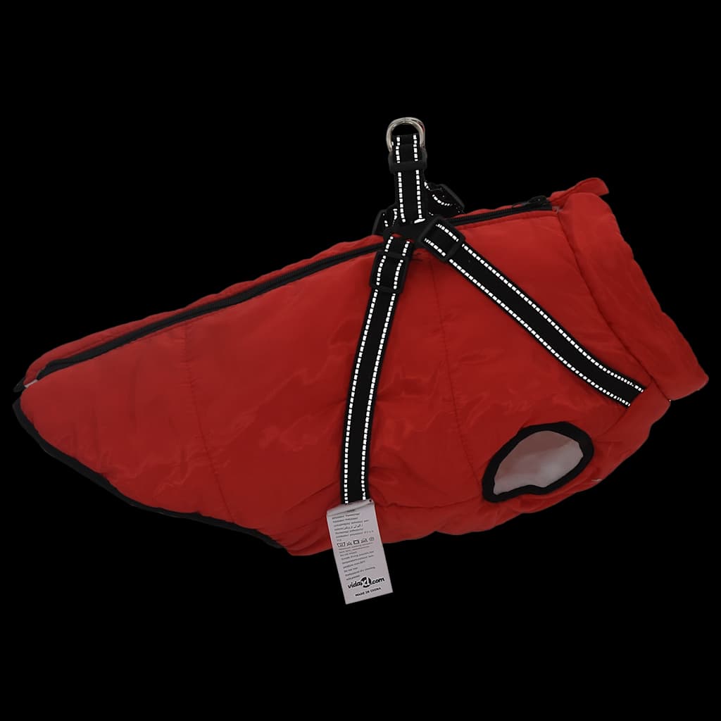 Cappotto Cani Imbracatura Impermeabile Riflettente Rosso L68