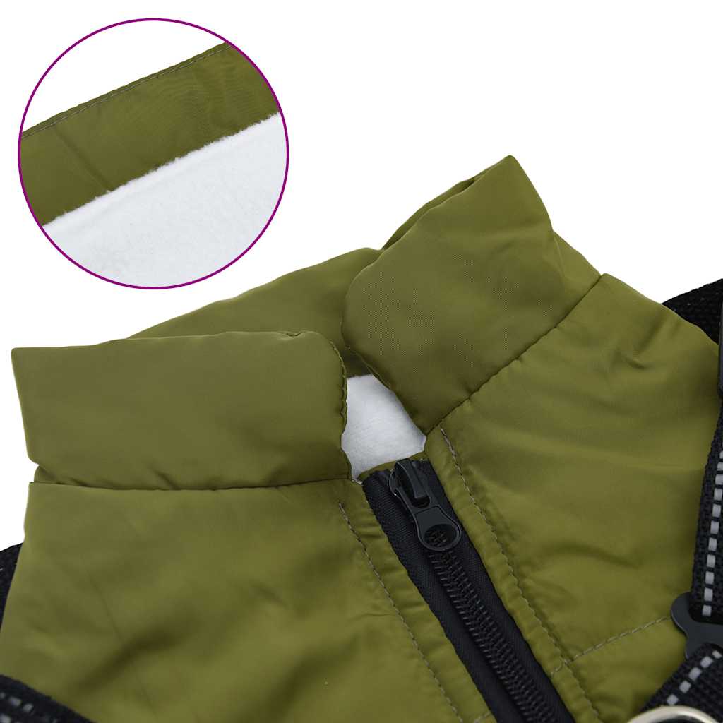 Cappotto Cani Imbracatura Impermeabile Riflettente Verde L28