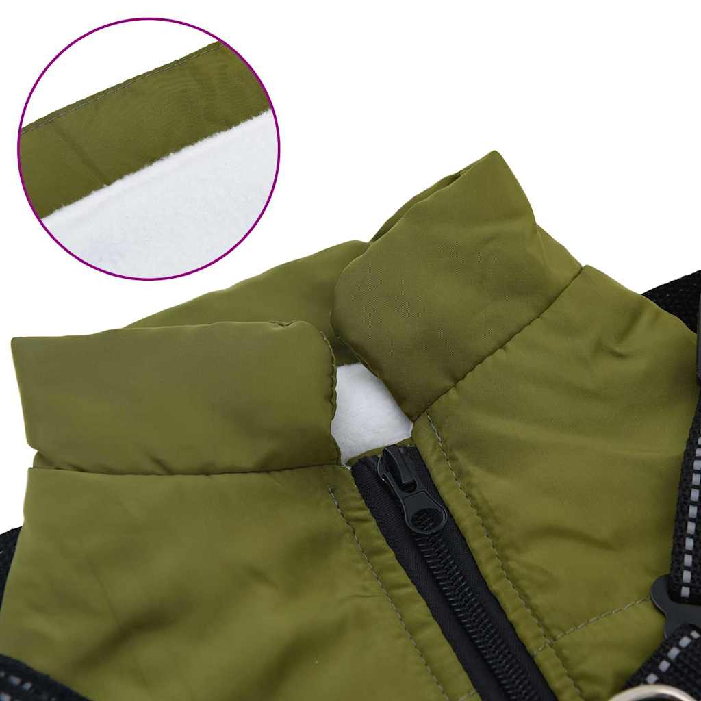 Cappotto Cani Imbracatura Impermeabile Riflettente Verde L32